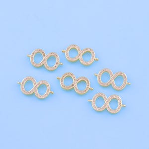18KゴールドフィルドCZインフィニティペンダント、DIYジュエリー製作用コネクターネックレス