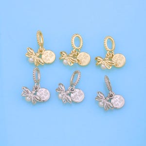 18K Gold Filled Bee Pendant,Bee Charm Bracelet Necklace for DIY Jewelry Making Supply