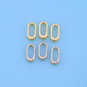 18K Gold Filled Oval Carabiner Clasp,Carabiner Lock Connector,Spring Push Gate Lock For DIY Jewelry Clasp Finding Necklace Bracelet