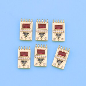 18K Gold Filled Rectangle Pendant,Rectangle Charm Bracelet Necklace for DIY Jewelry Making Supply