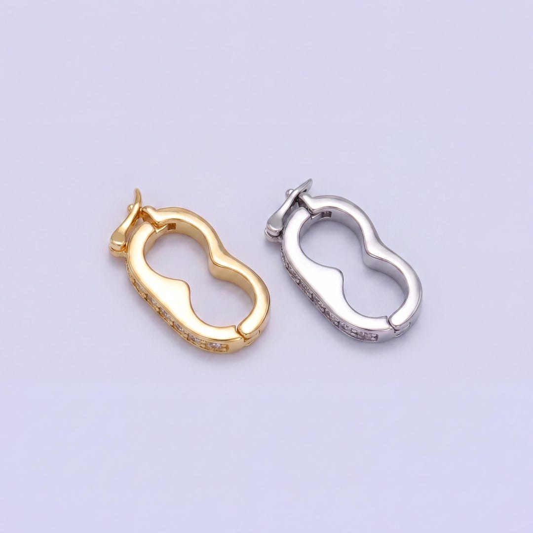 18K Gold Filled Enhancer Clasp, DIY Jewelry Connector, Carabiner Clasp ...