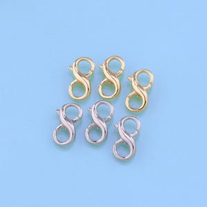 18K Gold gefüllt Unendliche Verschluss mit Doppel Öffnung, Karabiner Lock Stecker, Feder Push Tor für DIY Schmuck Verschluss finden Halskette Armband