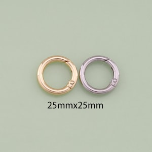 18K Gold Filled Round Carabiner Clasp,Carabiner Lock Connector,Spring Push Gate For DIY Jewelry Clasp Finding Necklace Bracelet