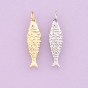 18 kt gold filled vishanger, sierlijke bedel voor het maken van sieraden