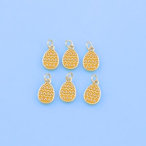 18K Gold Filled Enamel Easter Egg Pendant,Egg Charm Bracelet Necklace for DIY Jewelry Making Supply