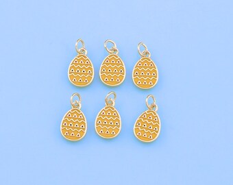 18K Gold Filled Enamel Easter Egg Pendant,Egg Charm Bracelet Necklace for DIY Jewelry Making Supply