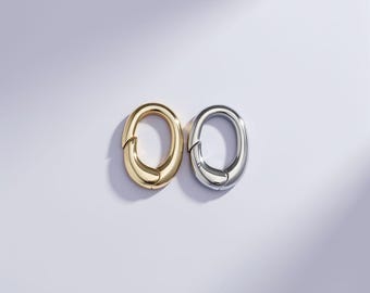 18K Gold Filled Oval Carabiner Clasp, DIY Jewelry Connector