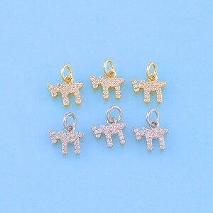 18K Gold Filled CZ Ox Pendant,Ox Charm Bracelet Necklace for DIY Jewelry Making Supply