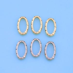 18K Gold Filled Oval Carabiner Clasp,Carabiner Lock Connector,Spring Push Gate Lock For DIY Jewelry Clasp Finding Necklace Bracelet