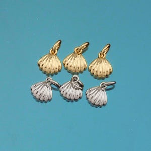 18K Gold Filled Shell Pendant,Ocean Charm Bracelet Necklace for DIY Jewelry Making Supply