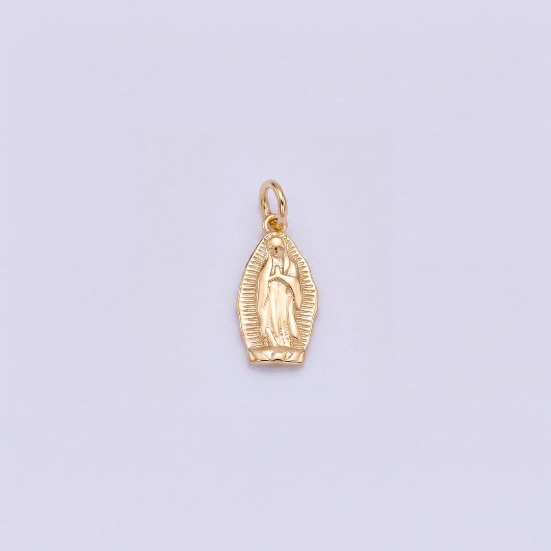18K Gold Filled Our Lady of Guadalupe Pendant Charm,diy Religion ...