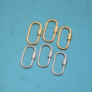 18K Gold Filled Oval Carabiner Clasp,Carabiner Lock Connector,Screw Lock For DIY Jewelry Clasp Finding Necklace Bracelet