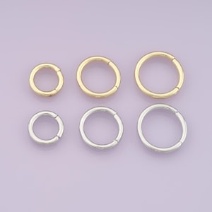 18K Gold Filled Round Clasp,Carabiner Lock Connector,Spring Push Gate For DIY Jewelry Clasp Finding Necklace Bracelet