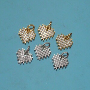18K Gold Filled Red Heart Pendant,CZ Micro Pave Heart Charm Bracelet Necklace for DIY Jewelry Making Supply