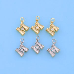 18K Gold Filled Telescope Pendant,Telescope Charm Bracelet Necklace for DIY Jewelry Making Supply