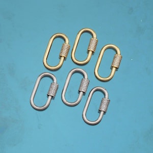 18K Gold Filled Oval Carabiner Clasp,Carabiner Lock Connector,Screw Lock For DIY Jewelry Clasp Finding Necklace Bracelet