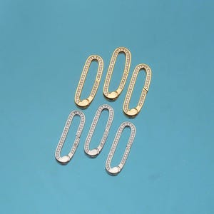 18K Gold Filled Oval Carabiner Clasp,Carabiner Lock Connector,Screw Lock For DIY Jewelry Clasp Finding Necklace Bracelet