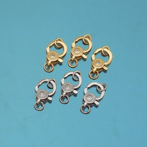 18K Gold Filled Lobster Clasp,Carabiner Lock Connector,Spring Push Gate For DIY Jewelry Clasp Finding Necklace Bracelet