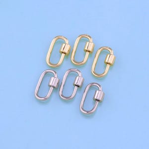 18K Gold Filled Oval Carabiner Clasp,Carabiner Lock Connector,Screw Lock For DIY Jewelry Clasp Finding Necklace Bracelet