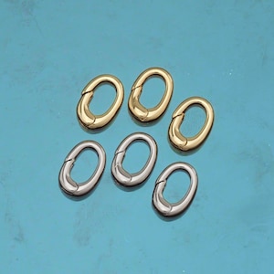 18K Gold Füllte Oval Karabiner Verschluss, Karabiner Lock Stecker, Feder Push Tor Für DIY Schmuck Verschluss Finden Halskette Armband