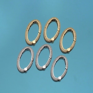 18K Gold Filled Oval Carabiner Clasp,Carabiner Lock Connector,Screw Lock For DIY Jewelry Clasp Finding Necklace Bracelet