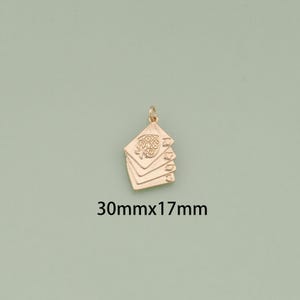 18K Gold Filled Poker Pendant,Dainty Poker Charm Bracelet Necklace for DIY Jewelry Making Supply