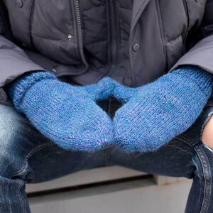 Easy Flat Knit Mittens for Men Knitting Pattern