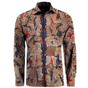 Madura Handwritten Batik Shirt Men&#39;s Long Sleeve Batik Shirt