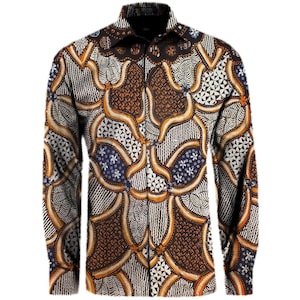 New Motif Madura Batik Shirt Men&#39;s Long Sleeve Batik Shirt