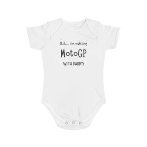Body dla niemowląt wyścigowe motocyklowe, uroczy strój dla niemowląt, prezent dla nowych ojców, body do oglądania MotoGP, odzież wyścigowa dla niemowląt, prezent na baby shower