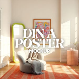 Modern Frame Mockup: Interior Armchair & Mirror (PSD, JPEG)