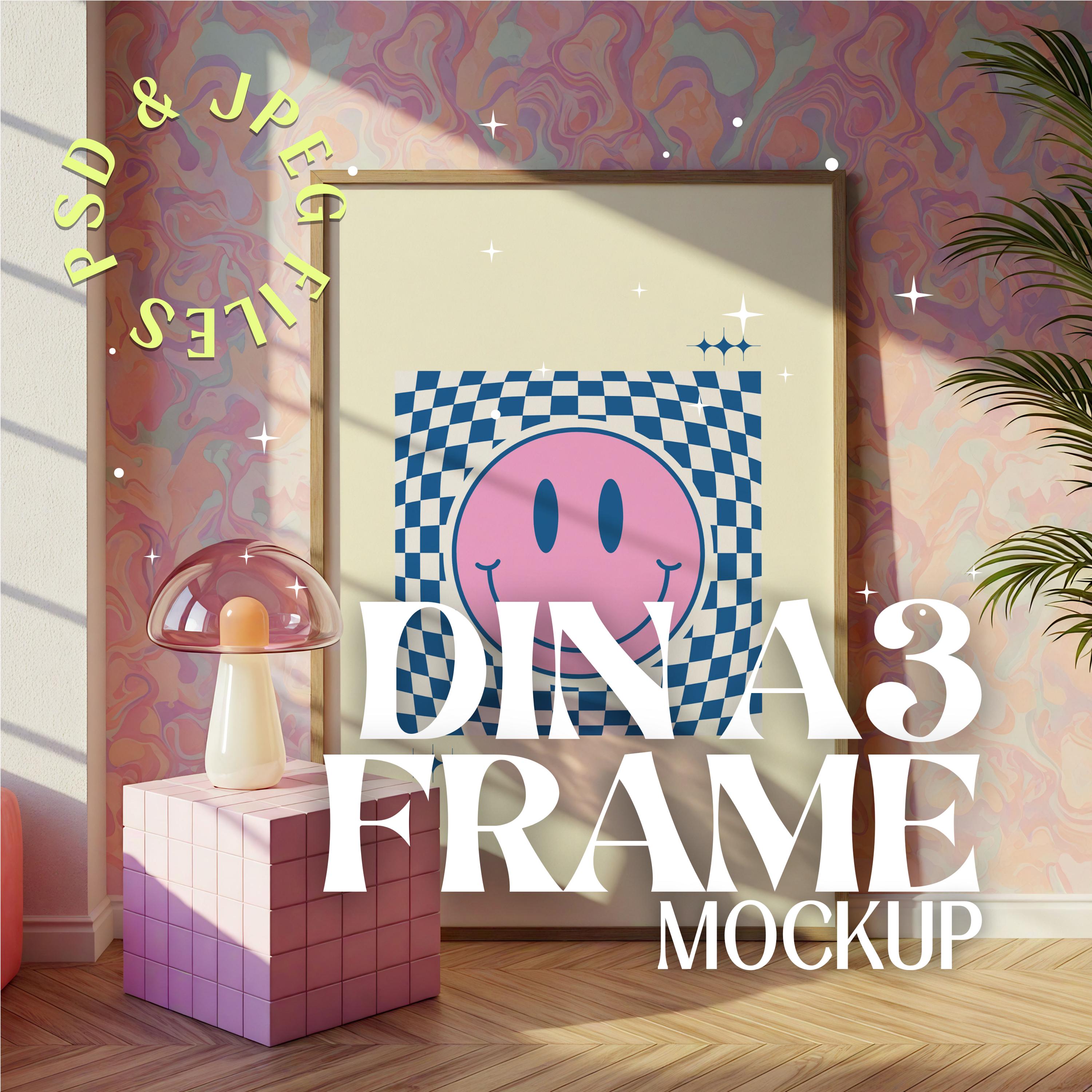 70s Groovy Frame Mockup: Psychedelic Art Poster (4K PSD) - Etsy