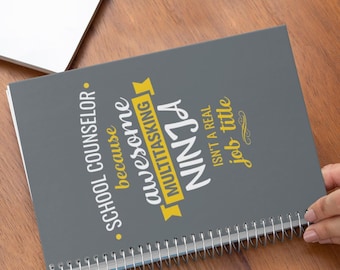Funny School Counselor Notebook, Lined Journal With Quotes, Appreciation Gift For Guidance Counselor, End Of Year Counselor Gift