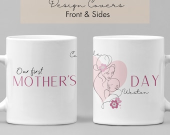 Our First Mother's Day Mug, Personalized Mom Mug With Baby Name, First Time Mom Gift, Mother's Day Gift From Baby, Custom Coffee Cup Gift