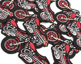 Motorcycle Iron-On Patch: Fashion Applique for Jackets & Bags