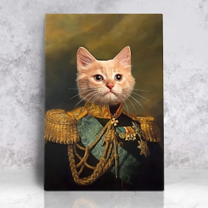 Classic Royal Pet Portrait Renaissance Dog Portrait  Royal Dog Costume Dog Portrait Pet Painting King Queen Pet in attire Victorian Style