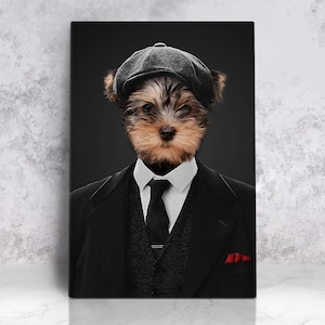 British Movie Customized Dog Portrait, Custom Halloween Dog Portrait, Custom Pet Portrait, Funny Pet Portrait, Unique Pet Portrait Dog Suit