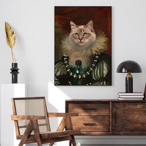 Portrait Pet QUEEN PRINCESS KING Custom Pet Portrait, Royal Pet Portrait, Animal Portrait, Historical Painting Pet Art Custom Drawing Gift