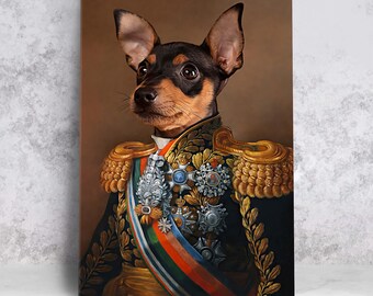 Renaissance Dog Portrait Royal Pet Portrait Royal Dog Costume Classic Dog Portrait Pet Painting King Queen Pet in attire Victorian Style