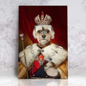 Royal Pet Portrait Royal Dog Portrait Renaissance Dog Pet Costume Classic Dog Portrait Dog Painting King Queen Pet in attire Historical