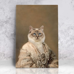 CAT PORTRAIT ROYAL, Dog Portrait Funny, Royal Cat Portrait, New Pet Gift, Custom Pet Portrait, Pet Lover Gift, Father's Day Gift Funny