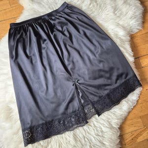 short half slips for dresses Waist Half Slips For Short Dresses Women Half Slip Comfy Lace Waistline Side Slit Satin Waist
