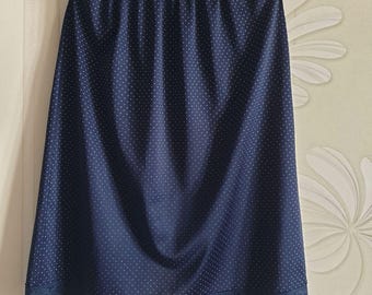 Vintage St Michael Navy Blue Polka Dot Half Slip Underskirt Lacy UK 16-18