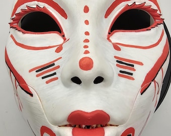 Oni Horror Mask: Cosplay Scare Mask Painted
