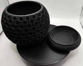 Vaso da fiori nero moderno stampato in 3D: design elegante per spazi contemporanei