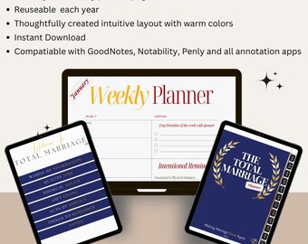 Digital Marriage Planner: Relationship Goals, Communication Tracker (GoodNotes, Notability Compatible)