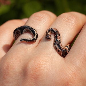 Custom Snake Ring - Unique Adjustable Polymer Clay Jewelry