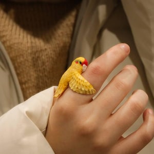 Personalized Parrot Ring - Pet Memorial - Pet Parrot Owners - Personalized Bird Ring - Unique Handmade Jewelry for Pet Lovers