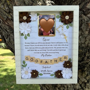 Baptism Proposal Shadow Box| Propuesta de Padrinos para Bautizo