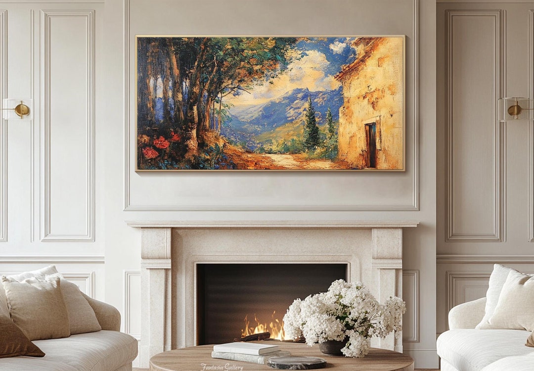 Original Oil Painting Countryside Landscape Art Living Room Wall Art ...
